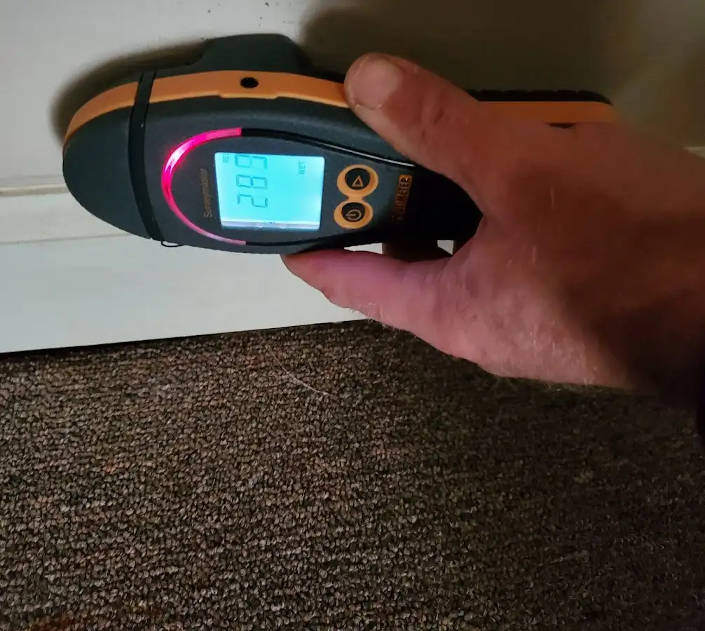Moisture detection at baseboard during Mold Inspection & Testing in Keansburg